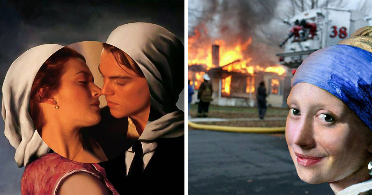 30 Pictures of Classical Paintings and Pop Culture Mashed Up as One by a Skilled Collage Artist