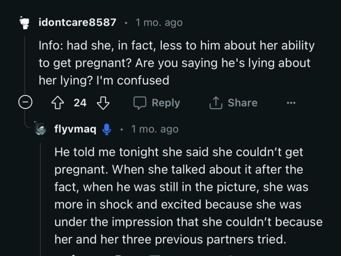 This redditor wants to know if the OP is saying that he’s lying about her lying
