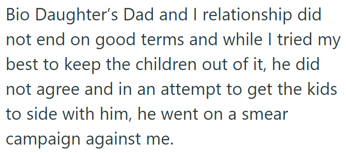 The OP said she and her ex didn't end their relationship on good terms