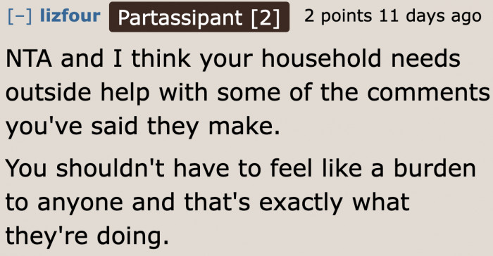No family member deserves to feel like a burden.