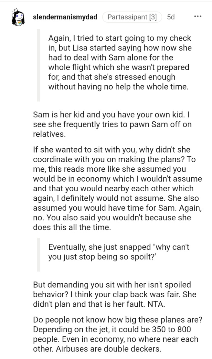 Sam is her kid and you have your own