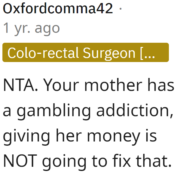 Giving the mom money will not fix the problems.