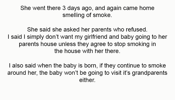 She went there 3 days ago, and again came home smelling of smoke.