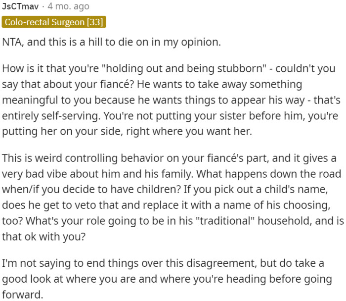 OP needs to reflect on her situation and consider the potential implications of her fiancé's behavior.