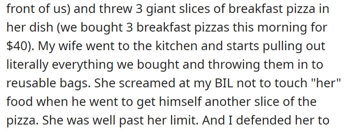 So, the OP's pregnant wife's tolerance reached its limit: