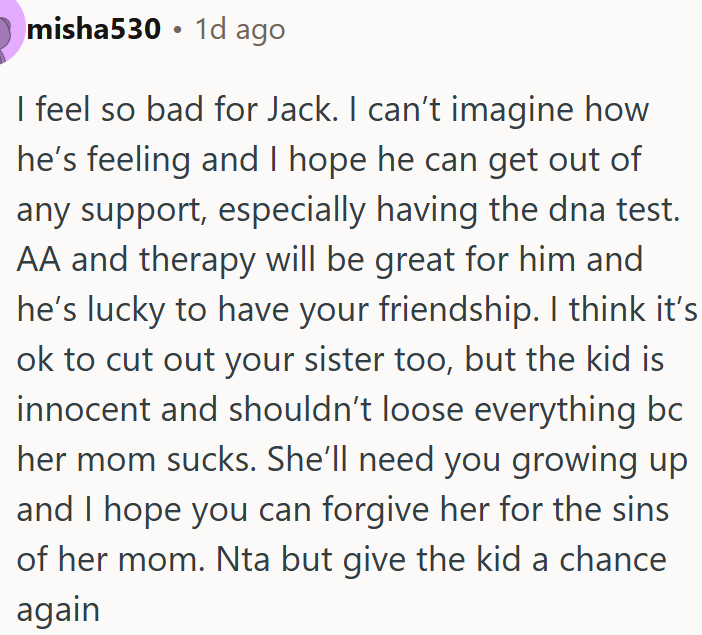 The child is innocent and still needs a chance despite her mother’s mistakes.