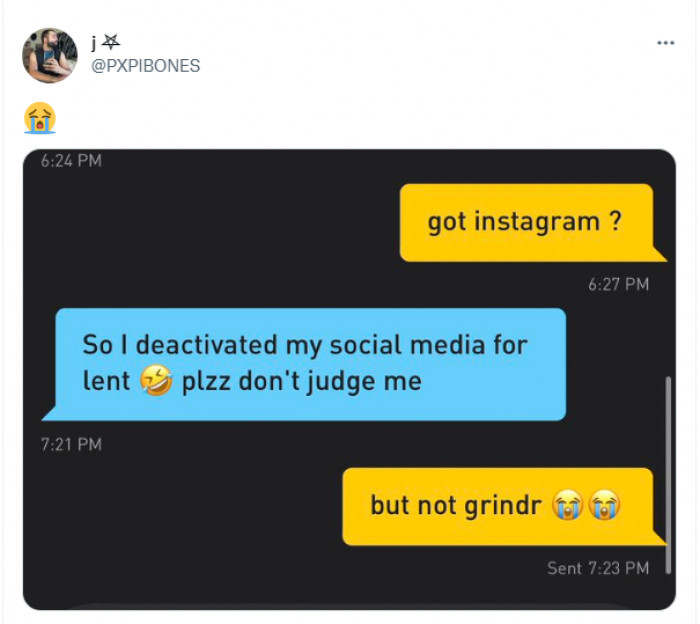 29. They gave up social media, not sex.