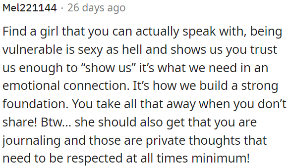 Sharing thoughts is crucial for a strong relationship foundation.