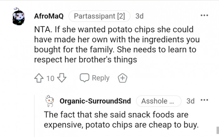 She needs to learn to respect her brother's things