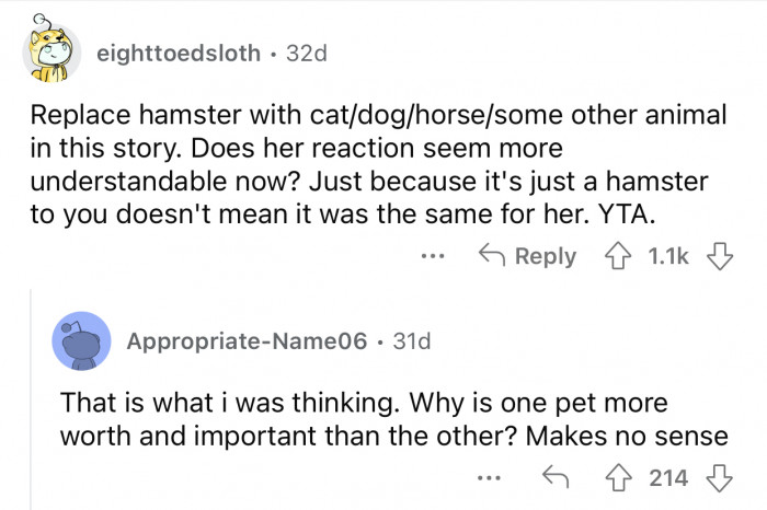 Pets are equally important, no matter how small they are.