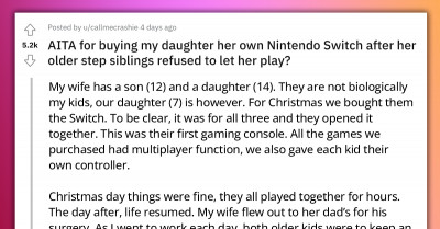 Man Gets Accused Of Favoritism After Buying His Daughter Her Own Nintendo Switch Because Her Step Siblings Refused To Let Her Play