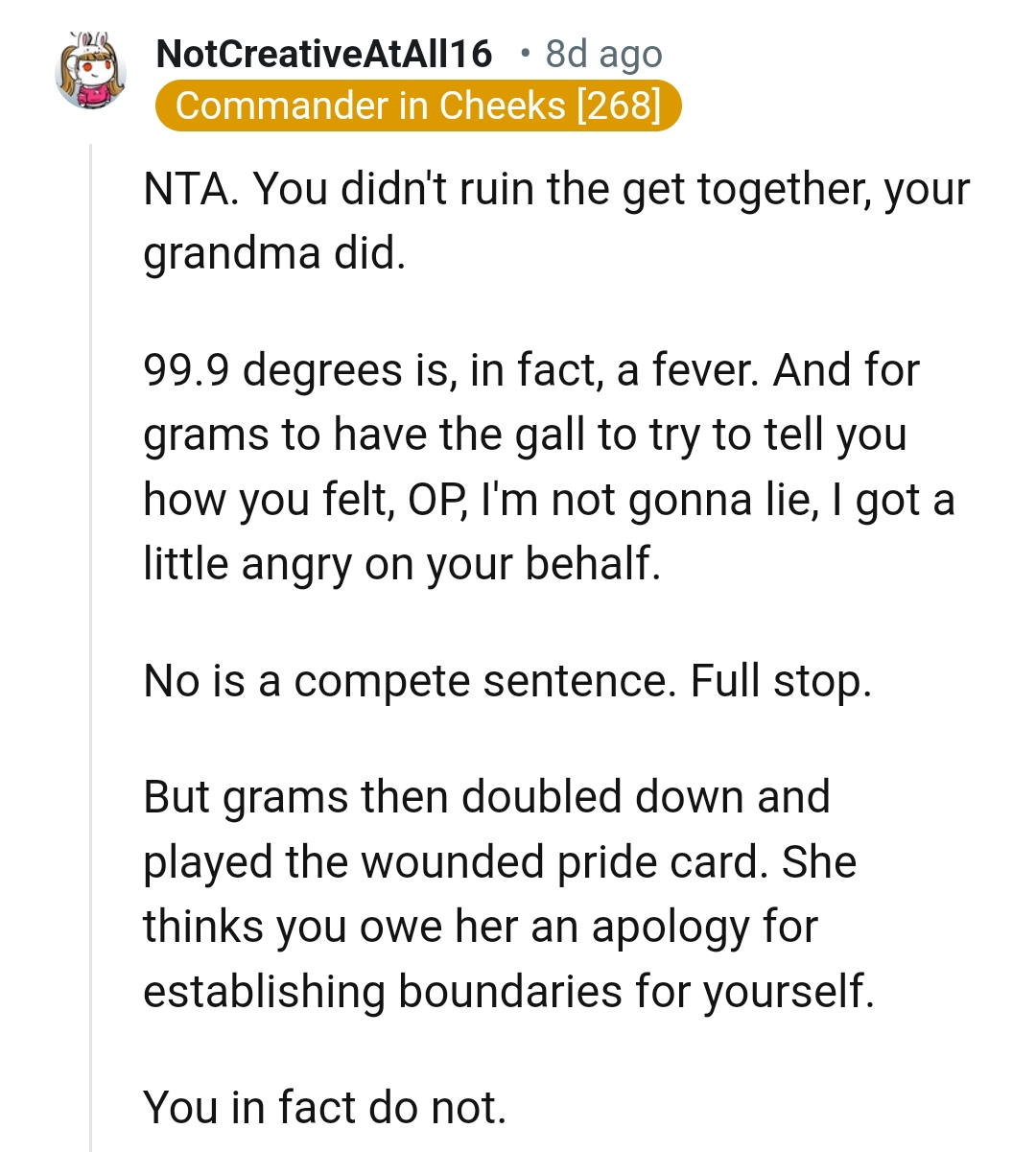 No Is a Complete Sentence