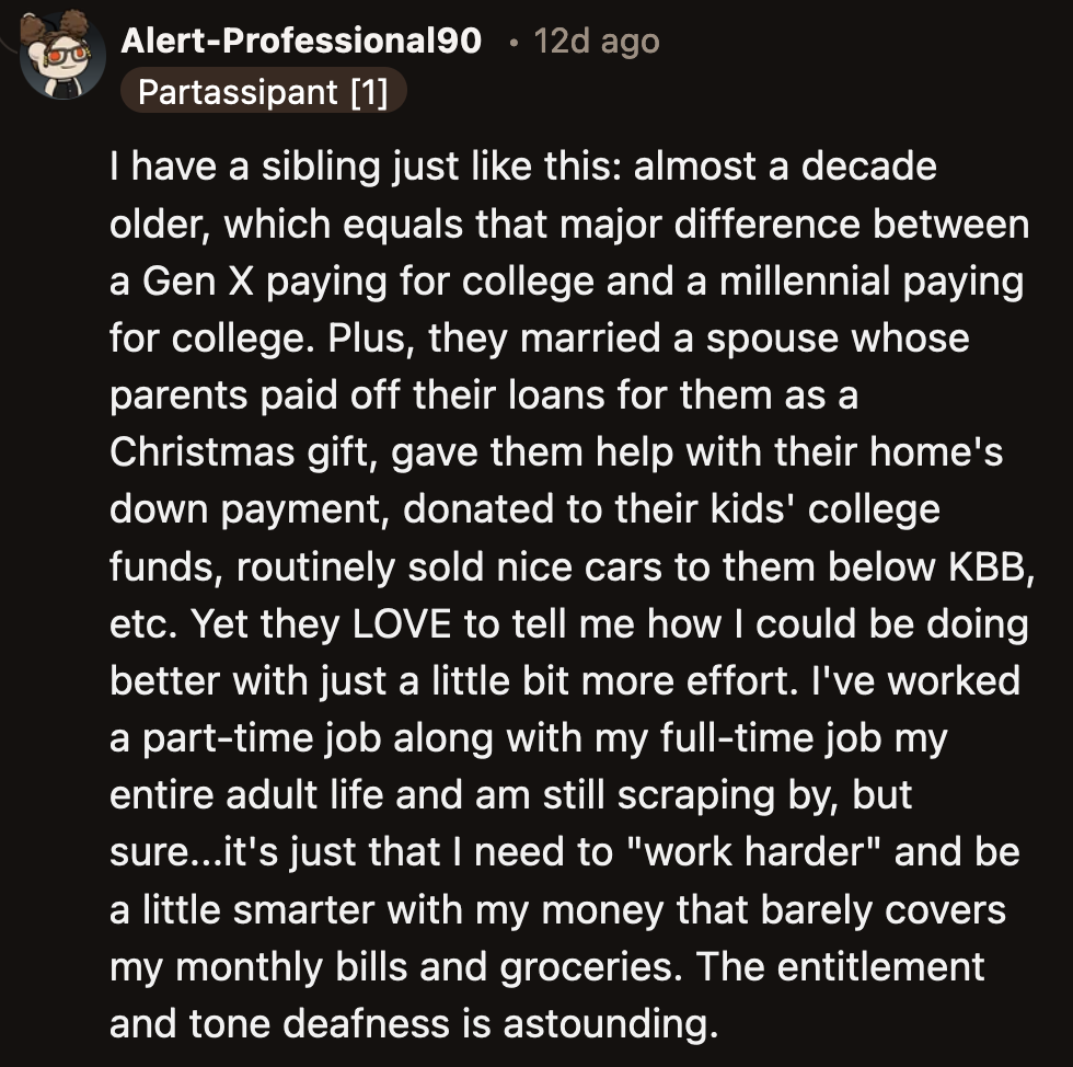 Does this tone-deaf attitude come free at a certain tax bracket?