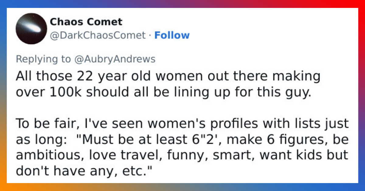 50 Of The Most Savage Tweets That Mock One Guy's Ridiculous Demands For Women In His Tinder Bio