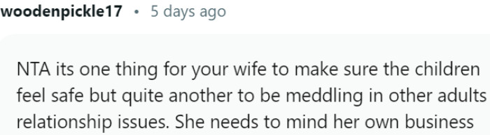 Boundaries are needed, and she should focus on her own affairs