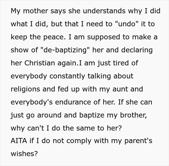 The OP needs to maintain peace