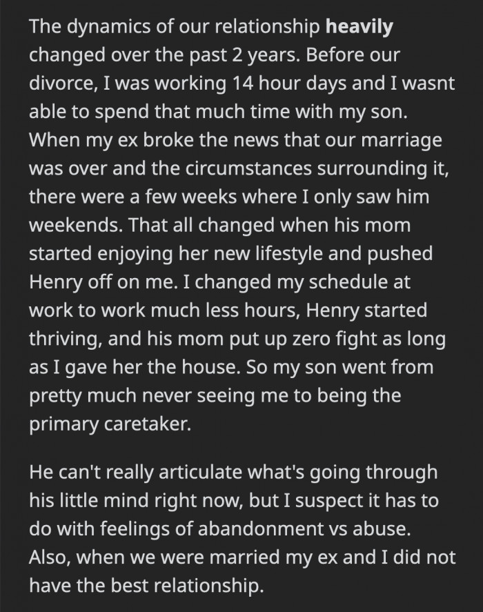 Added to the fact that his family life got disrupted in a major way, the three-year-old is understandably having a difficult time coping.