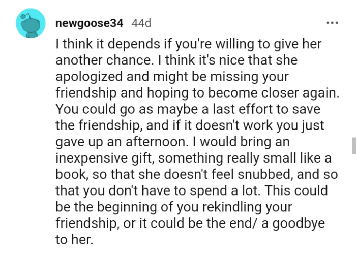 This Redditor would buy an inexpensive gift