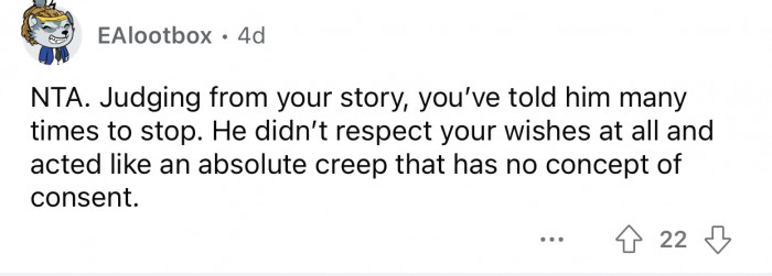 That was not OP's first attempt to put a stop to this nonsense.