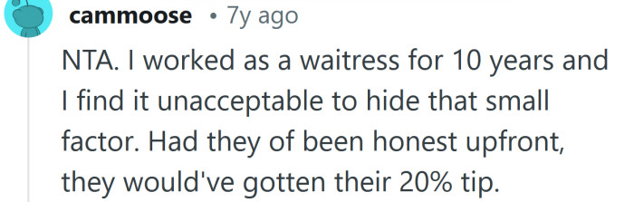 If she was honest, she would have got her full tip.