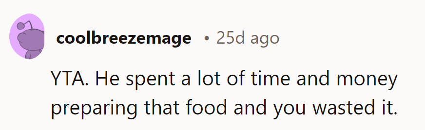 Don't curry favor by tossing out someone else's hard-earned dinner.