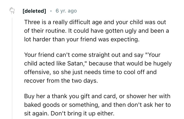 “Your Friend Can't Come Straight Out and Say ‘Your Child Acted Like Satan,’ Because That Would Be Hugely Offensive.”