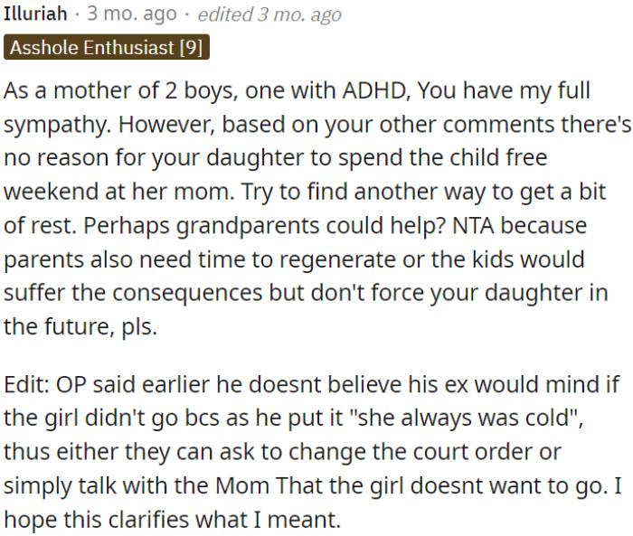 It might be worth exploring alternatives for OP to get some rest, such as involving grandparents.