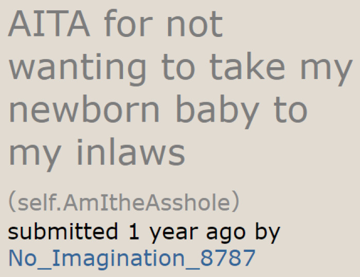 The OP has a newborn baby, and her in-laws already want to expose the baby to a lot of people.