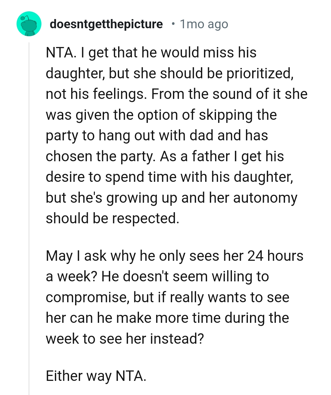 Let's head into the comments section and find out what other Redditors have to say regarding the story