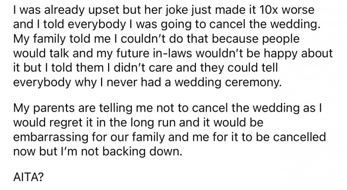 She begins to go into how her family reacted.