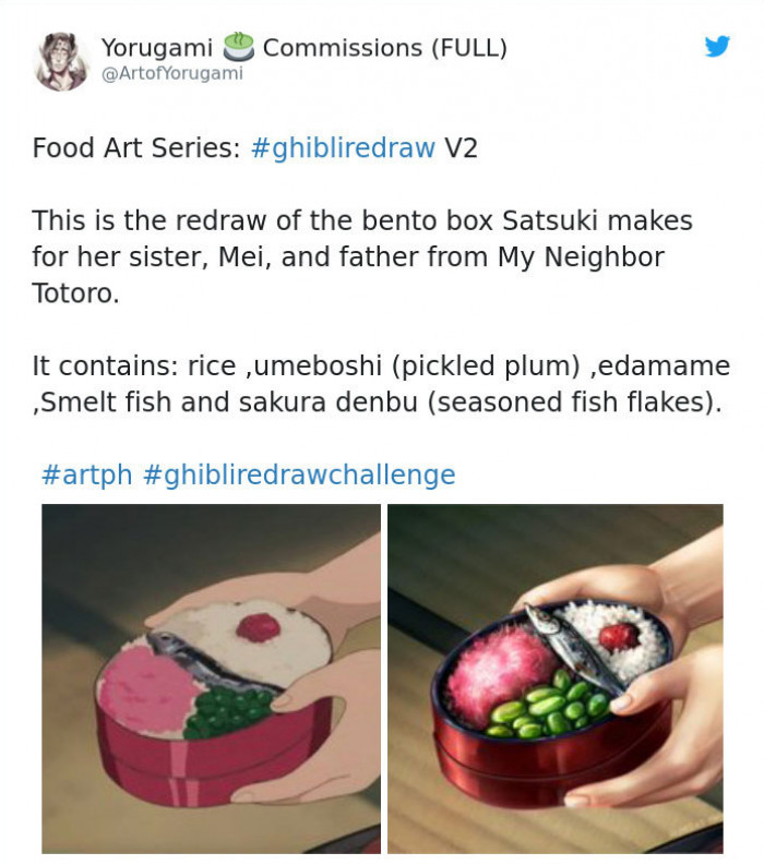 21. They have Ghibli food at challenges too.