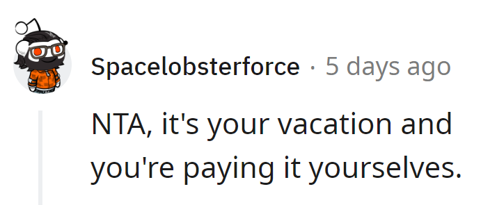 It's their vacation, and if they're picking up the tab, it's their show. No ticket, no entourage in a third person's getaway.