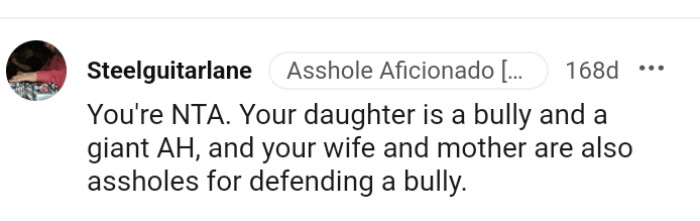 The OP's daughter is the bully here