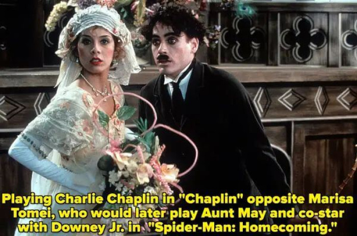 Playing Charlie Chaplin in the movie Chaplin