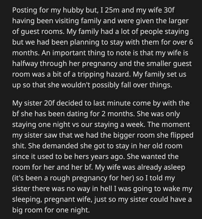 She accused her family of favoring one pregnant woman over another