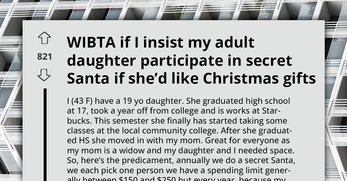 This Mom Told Her Teen to Drop $250 on Secret Santa - and Reddit’s Not Having It