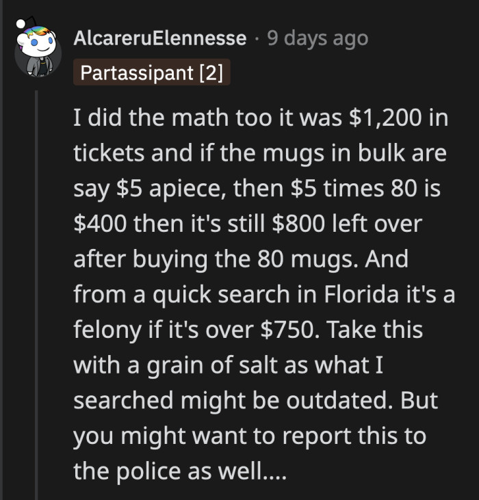 This detail can prove to be useful if/when OP needs it.