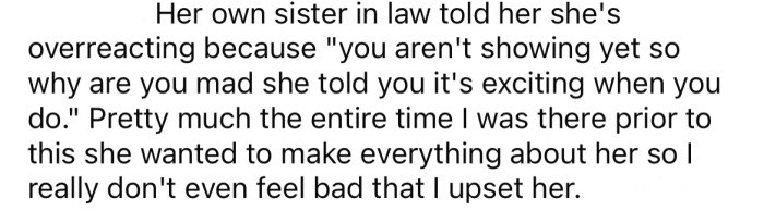 The OP says she doesn't think she did anything wrong.