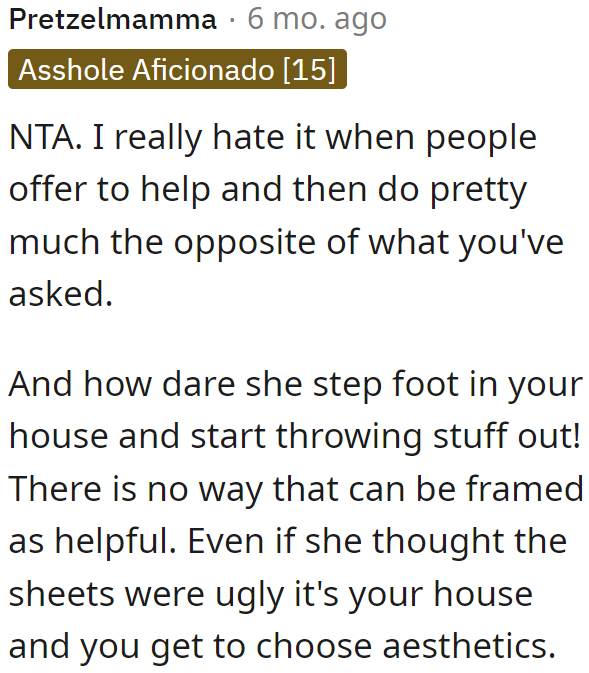 If only the other in-laws saw that the MIL wasn't really being helpful.