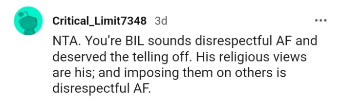 He can't impose his religious views on other people