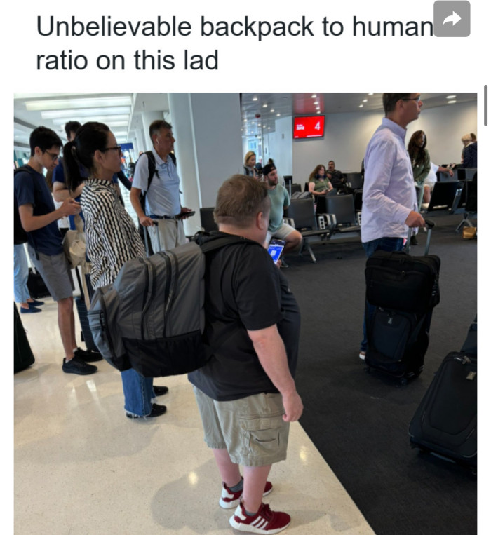 15. The backpack-to-human ratio is extremely confusing here
