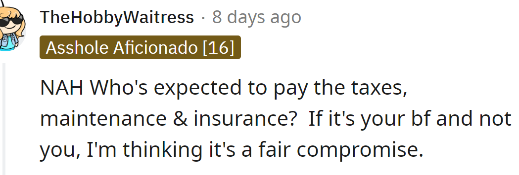 One Redditor said it's a fair compromise