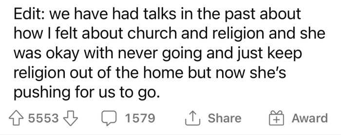 OP eventually modified the post to include an “Edit” with more context.