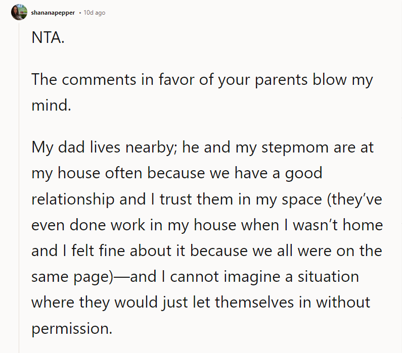 I know all family relationships are different, but this, to me, screams unhealthy lack of boundaries.