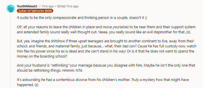 Please don't misunderstand, he just wants to be near the kids. Money is not an issue.