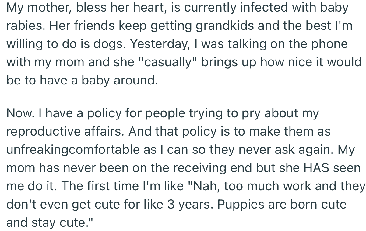 OP’s Mom’s Friend Has Been Blessed with a Lot of Grandkids, Something That OP’s Mom Wants to Experience Desperately