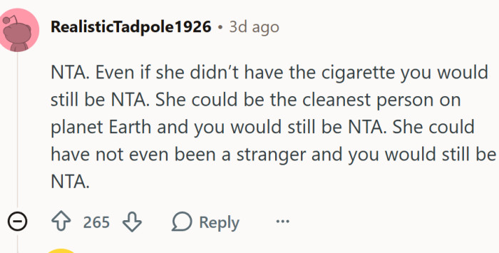 She could be the cleanest person on Earth...
