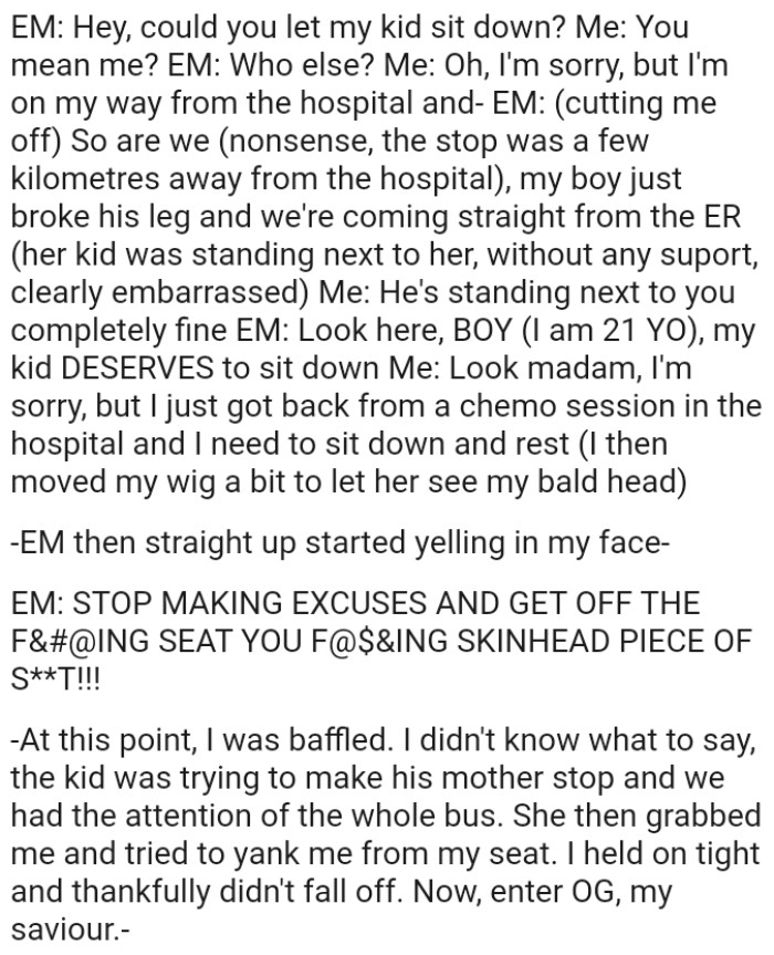 "My boy just broke his leg, and we're coming straight from the ER"