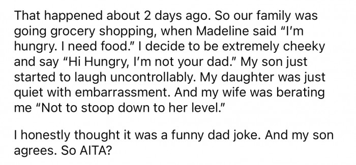 OP saw the perfect opportunity to make a 