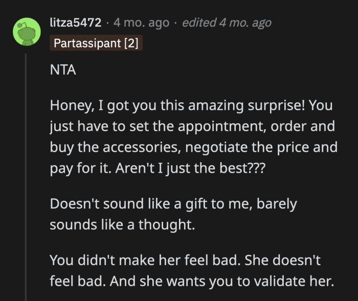 It's a bold plan to make the person you hurt apologize to you